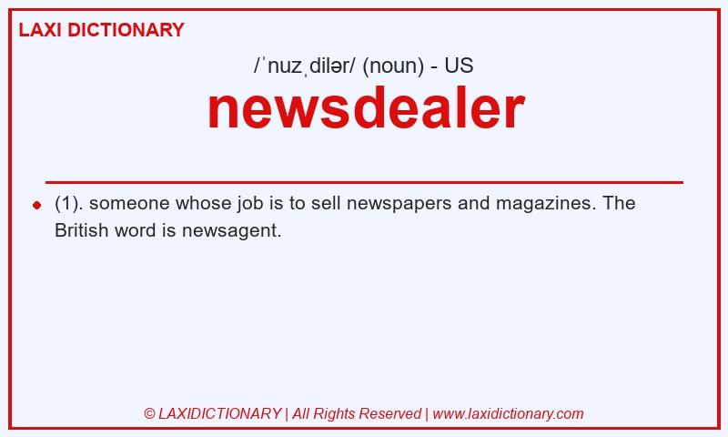 Definition newsdealer in American English