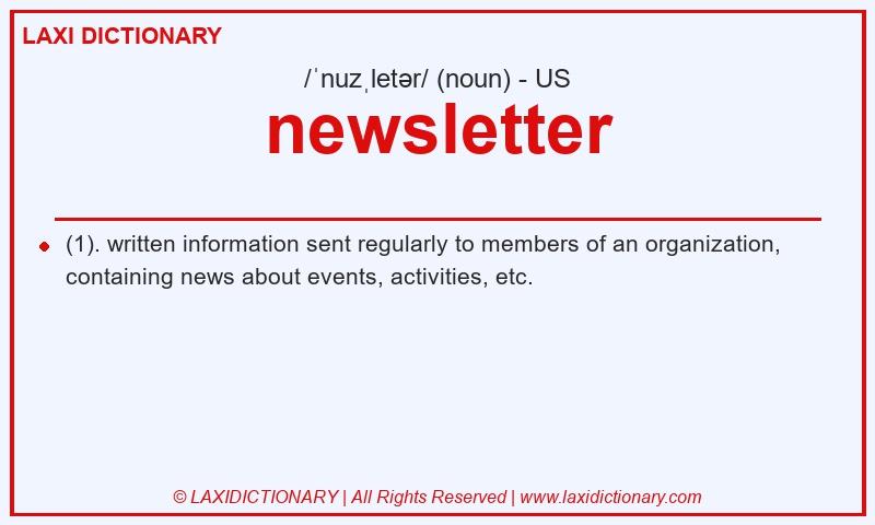 Definition newsletter in American English