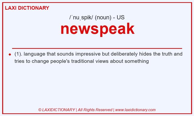 Definition newspeak in American English