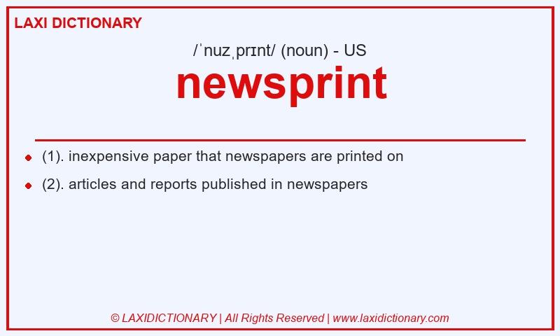 Definition newsprint in American English