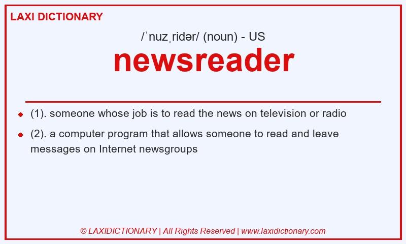 Definition newsreader in American English