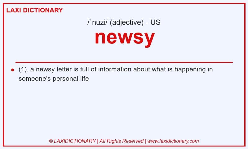 Definition newsy in American English