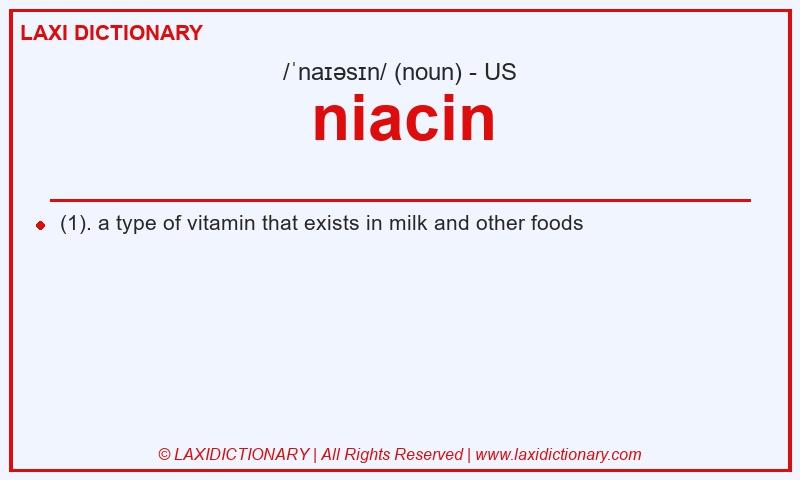 Definition niacin in American English
