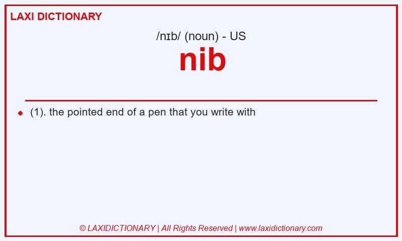 Definition nib in American English
