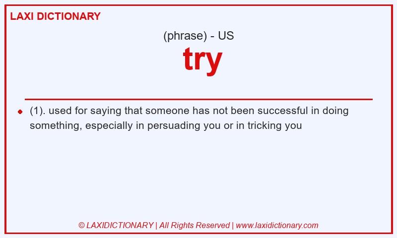 Definition try in American English