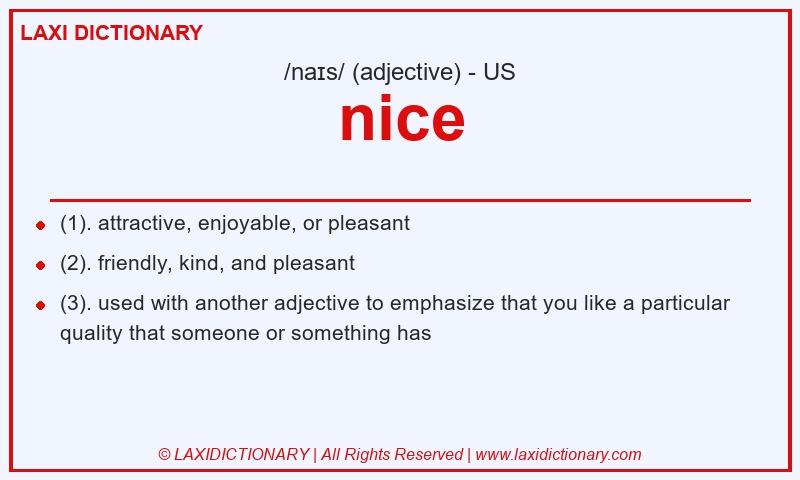 Definition nice in American English