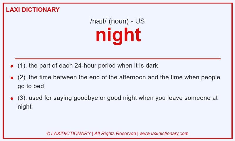 Definition night in American English