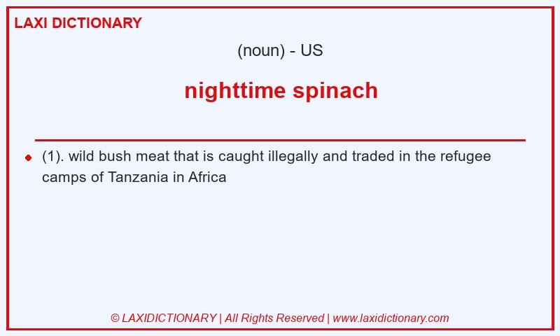 Definition nighttime spinach in American English
