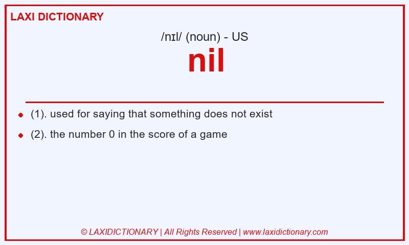 Definition nil in American English