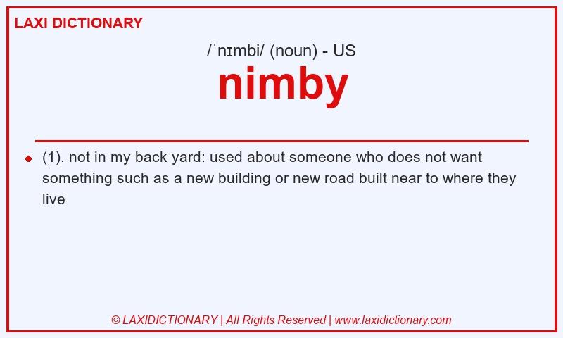 Definition nimby in American English