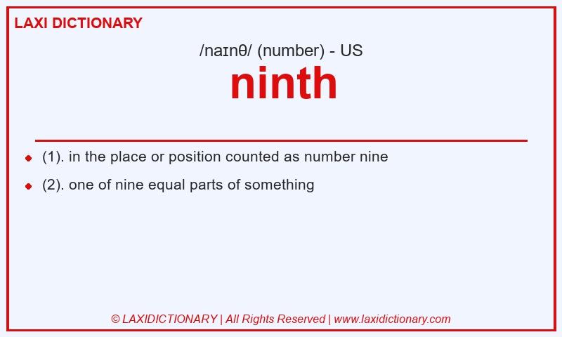 Definition ninth in American English