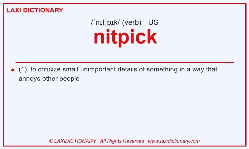 Definition nitpick in American English