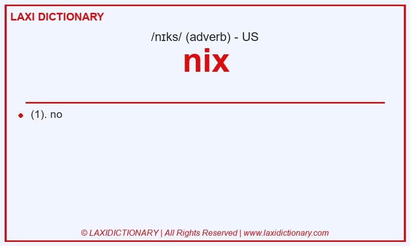 Definition nix in American English
