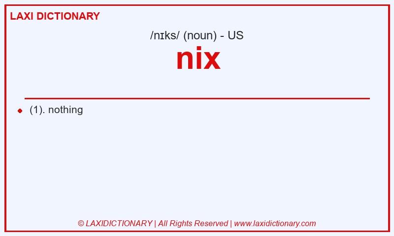 Definition nix in American English