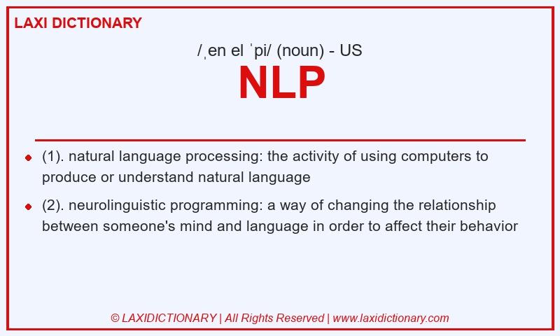 Definition NLP in American English