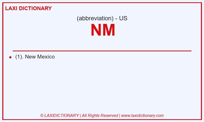 Definition NM in American English