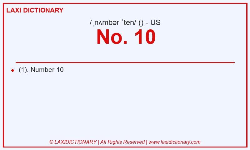 Definition No. 10 in American English