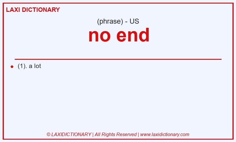 Definition no end in American English