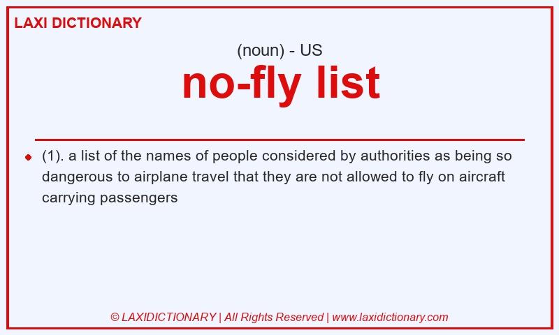 Definition no-fly list in American English