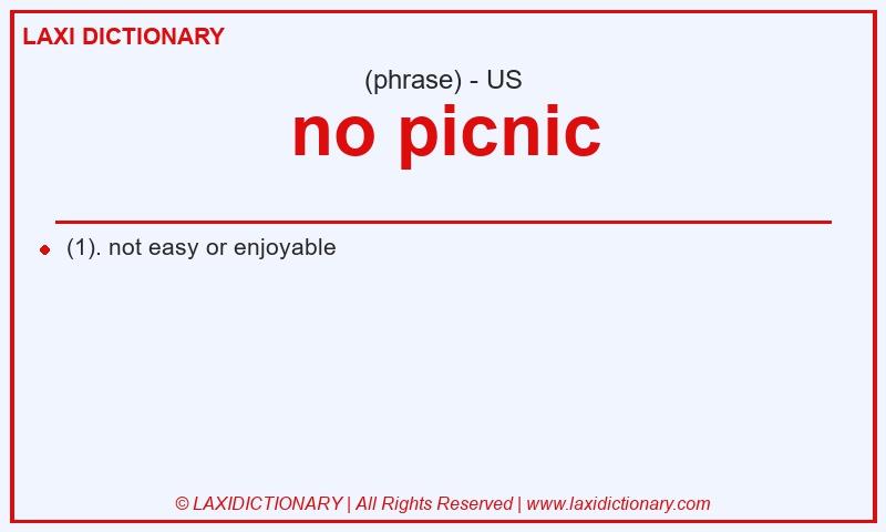 Definition no picnic in American English