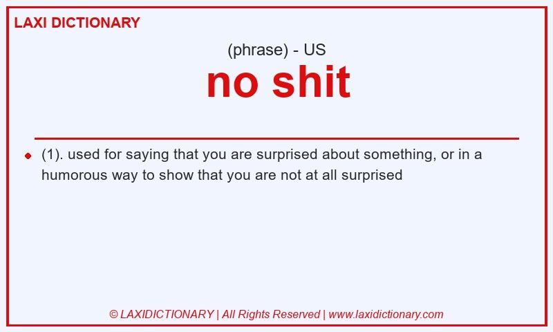 Definition no shit in American English