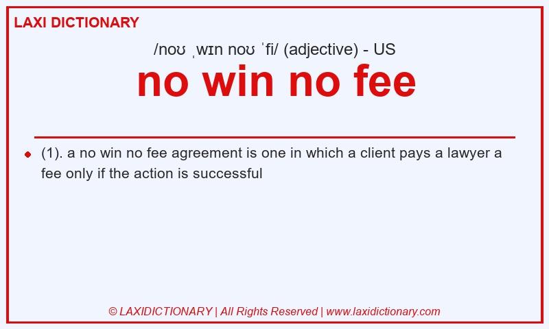 Definition no win no fee in American English