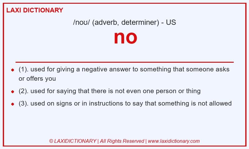 Definition no in American English
