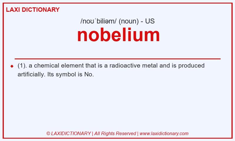 Definition nobelium in American English