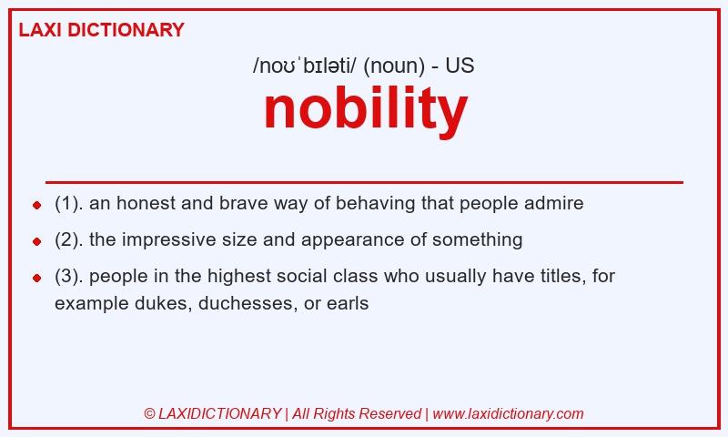 Definition nobility in American English