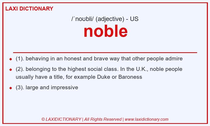 Definition noble in American English