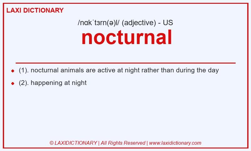 Definition nocturnal in American English