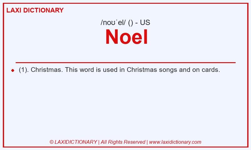 Definition Noel in American English
