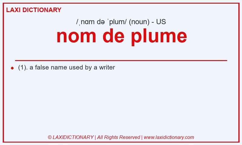 Definition nom de plume in American English