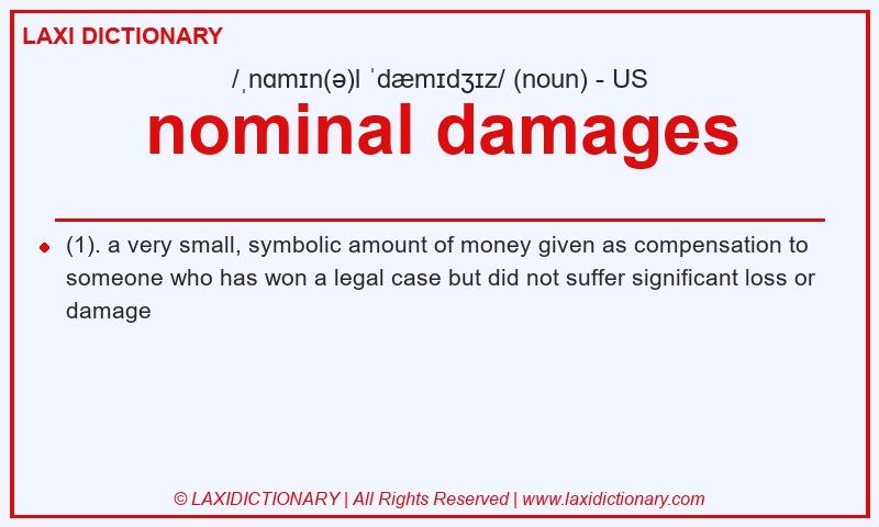 Definition nominal damages in American English