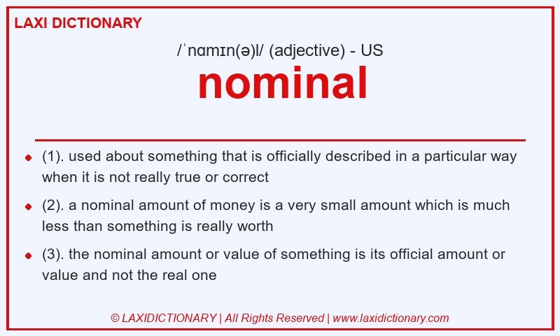 Definition nominal in American English