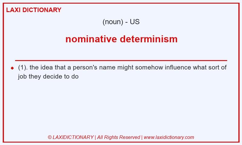 Definition nominative determinism in American English