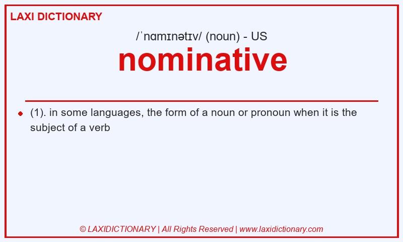 Definition nominative in American English