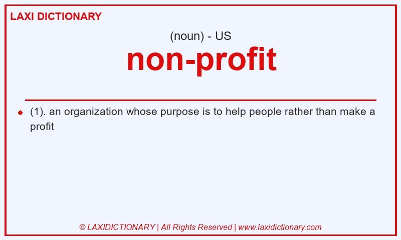 Definition non-profit in American English