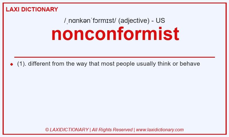 Definition nonconformist in American English