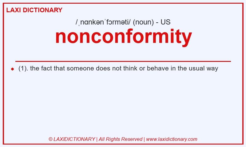 Definition nonconformity in American English