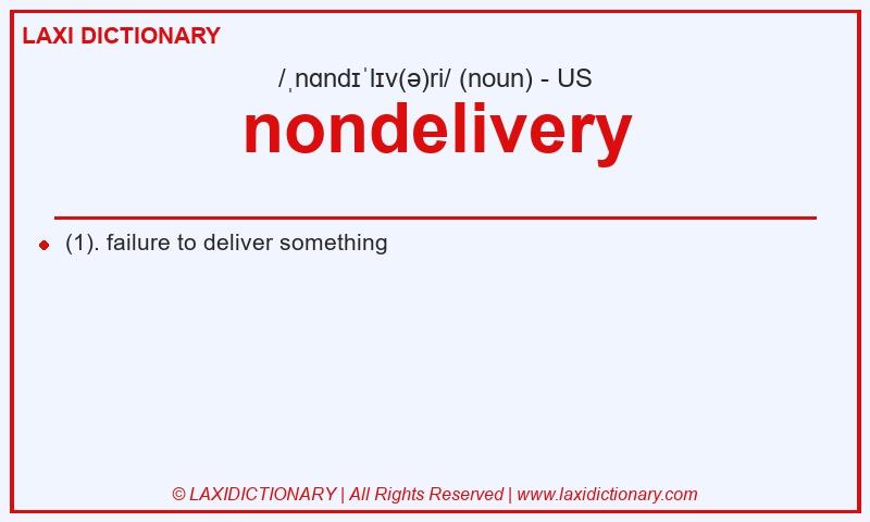Definition nondelivery in American English