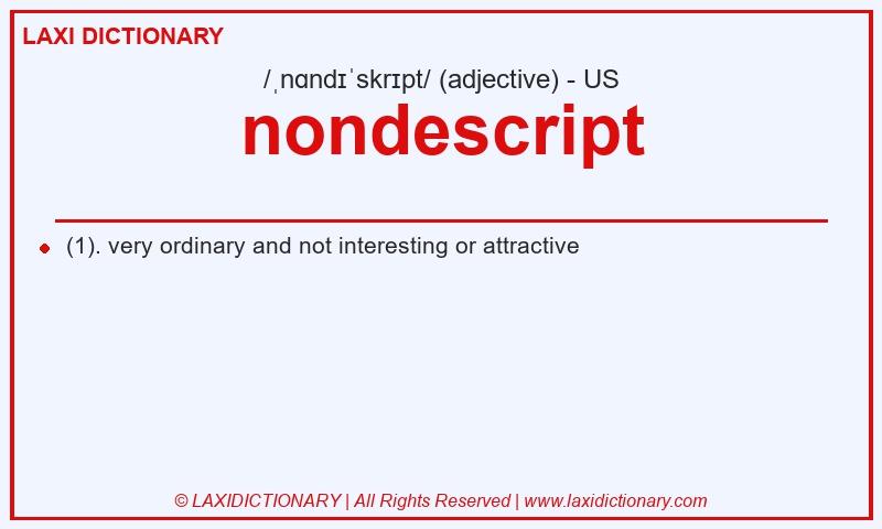 Definition nondescript in American English