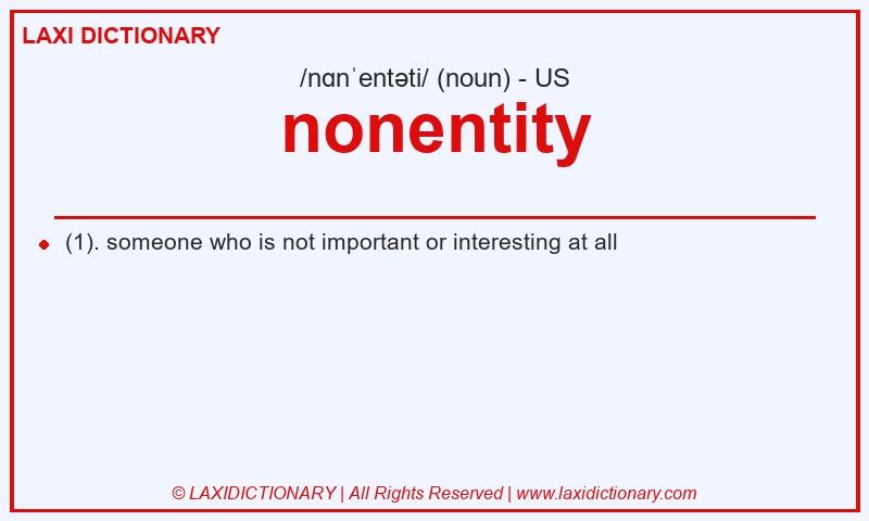 Definition nonentity in American English