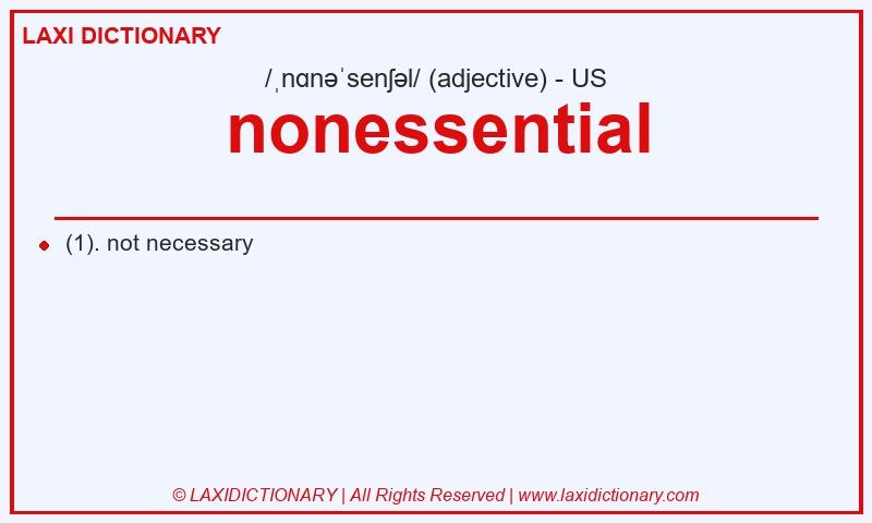 Definition nonessential in American English