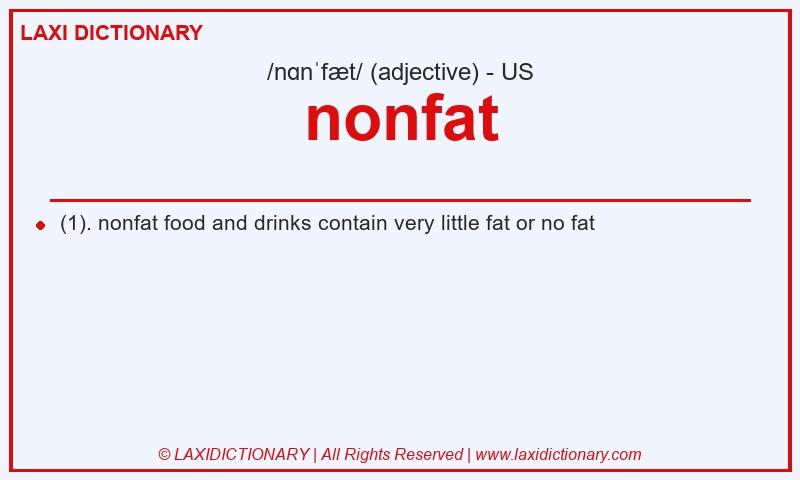 Definition nonfat in American English