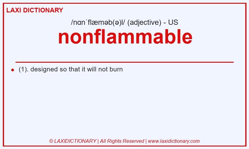 Definition nonflammable in American English