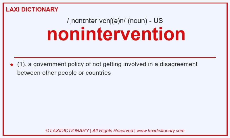 Definition nonintervention in American English