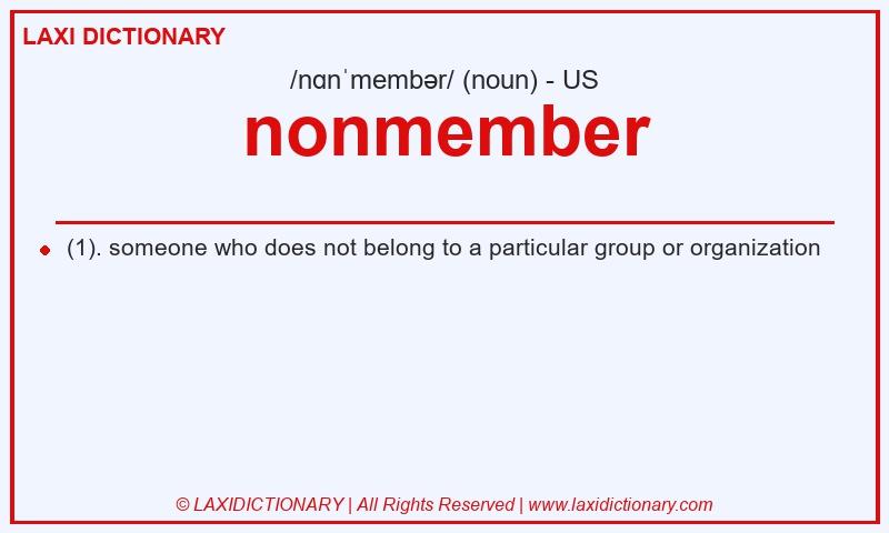 Definition nonmember in American English