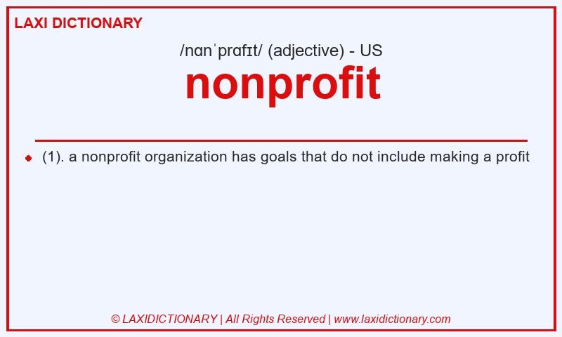 Definition nonprofit in American English