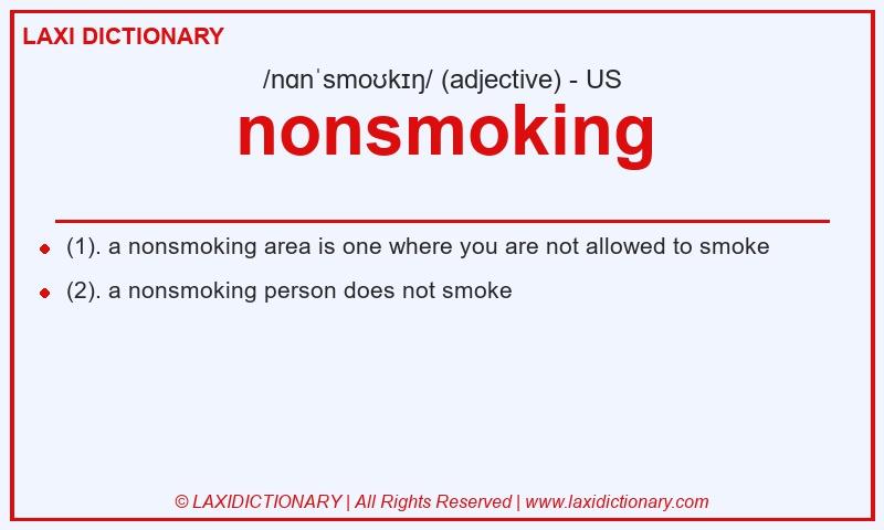 Definition nonsmoking in American English